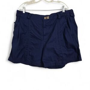 The Territory Ahead 6" Mens Blue Canvas Cotton Flat Front Shorts Hiking Golf XXL